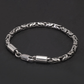 Men 3.5mm silver byzantine chain bracelet close up detail