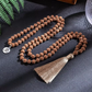 Natural 108 Rudraksha mala necklace with Om pendant