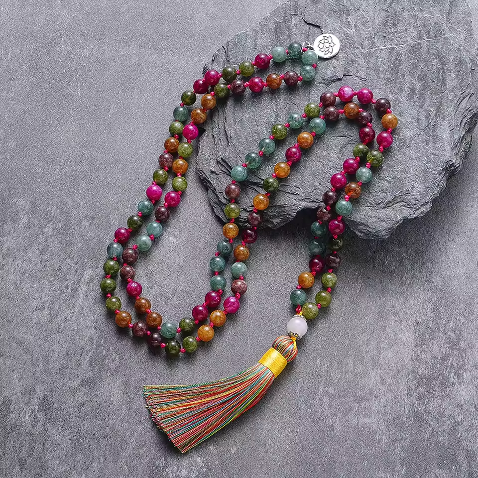 natural Tourmaline Mala beads 