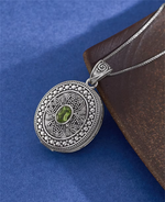 Peridot locket pendant front
