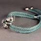 Pony charm green crystal eyes sterling silver