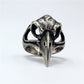 Raven Skull Ring Sterling Silver