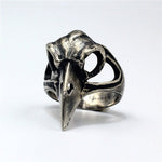Raven Skull Ring ~ Sterling Silver