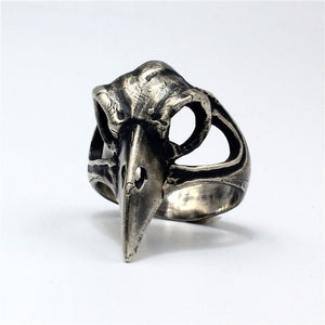 Raven Skull Ring ~ Sterling Silver