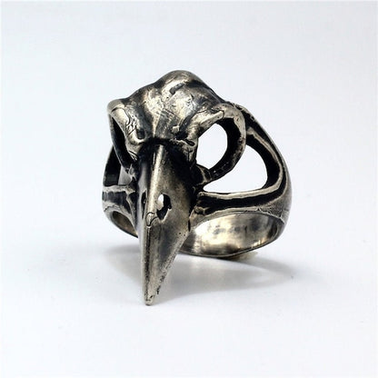Raven Skull Ring ~ Sterling Silver