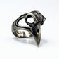 Raven Skull Ring Sterling Silver side view