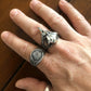 Raven Skull Ring Sterling Silver worn on finger
