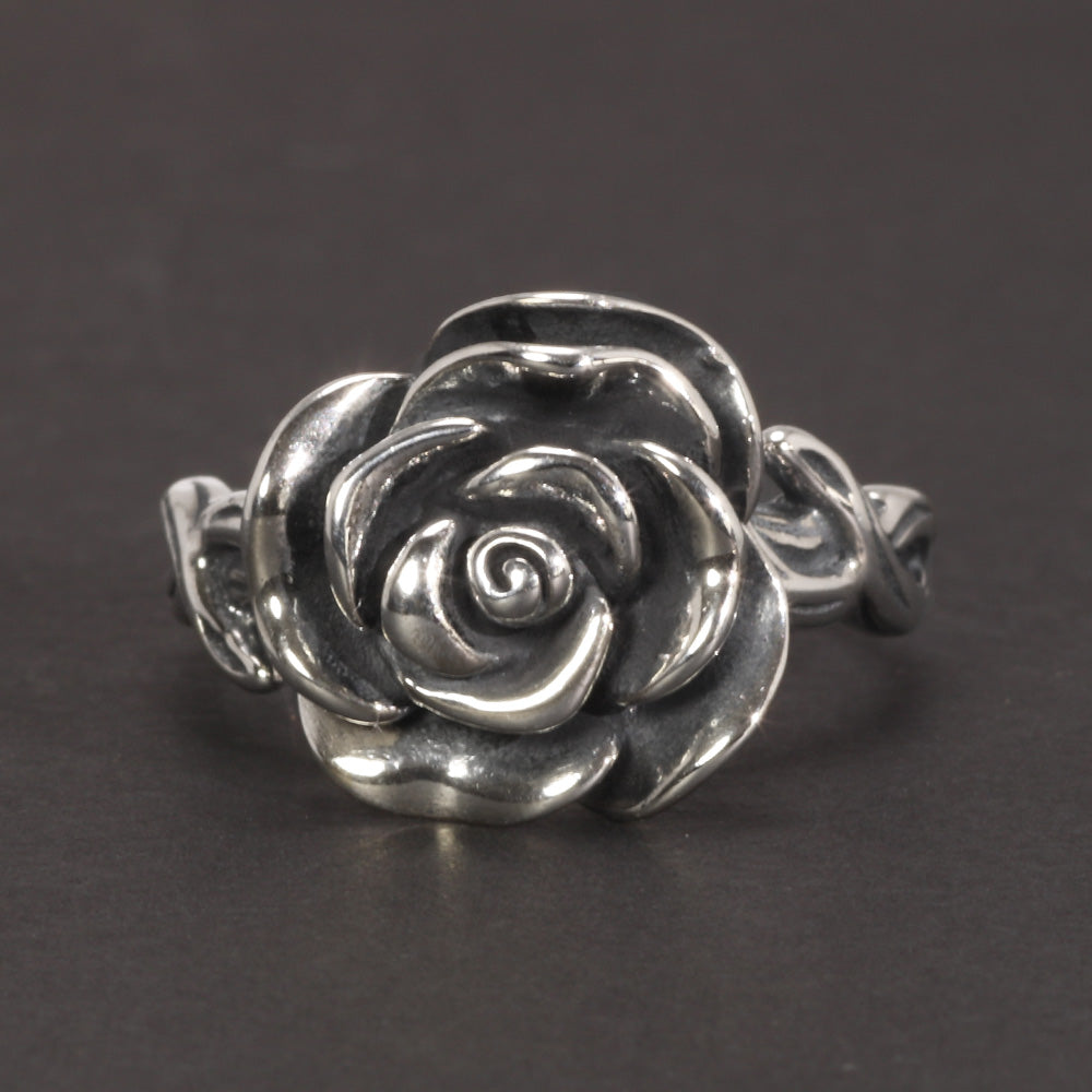 925 Sterling Silver Rose Ring | Adjustable Floral Jewelry for Women