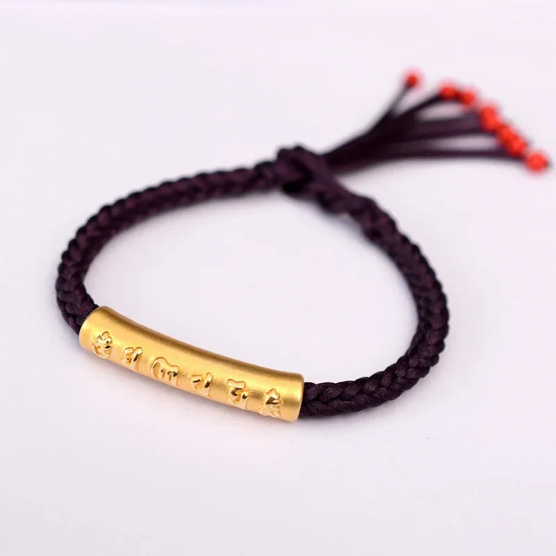 purple buddhist bracelet string