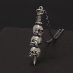 Sterling silver skull pendant close-up