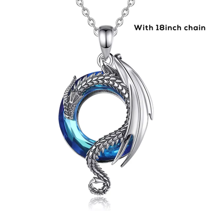 silver dragon pendant necklace for men women