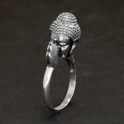 Sterling silver buddha ring