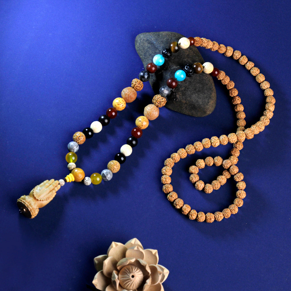 rudraksha crystal necklace