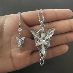 Crystal Arwen Evenstar Necklace ~ 925 Sterling Silver ~ Lord of the Rings Jewelry