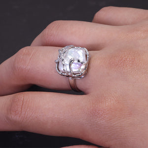 silver Pearl Baroque Ring model