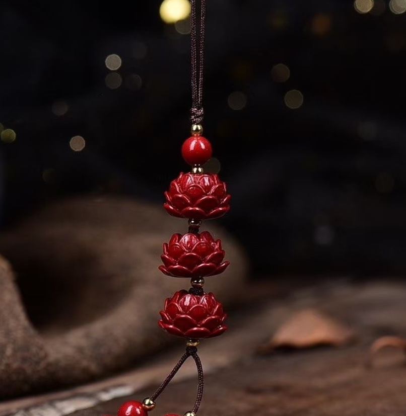 Healing Stone Lotus Phone Charm Chain front