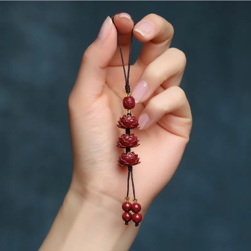 red lotus Phone Charm Chain hand