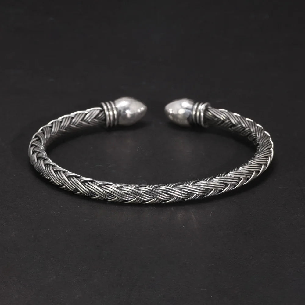 Silver Cuff Bracelet for Men front