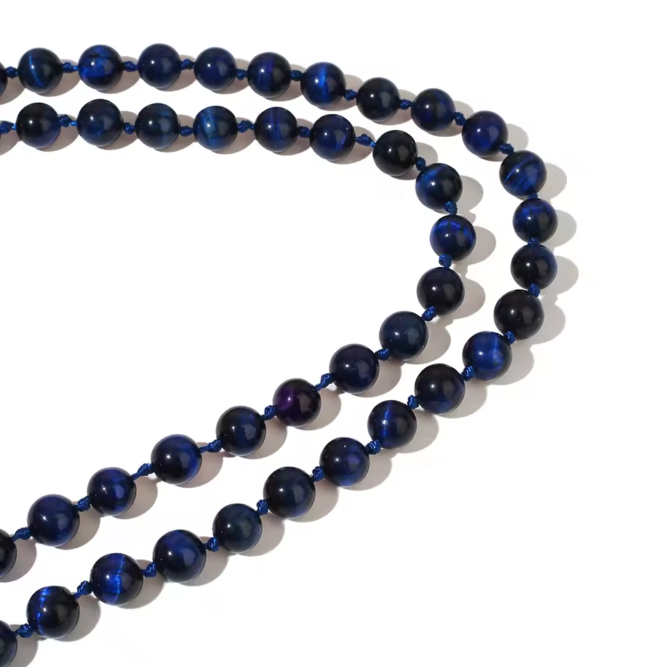 hּandmade Blue 108 Mala  Buddhist Necklace