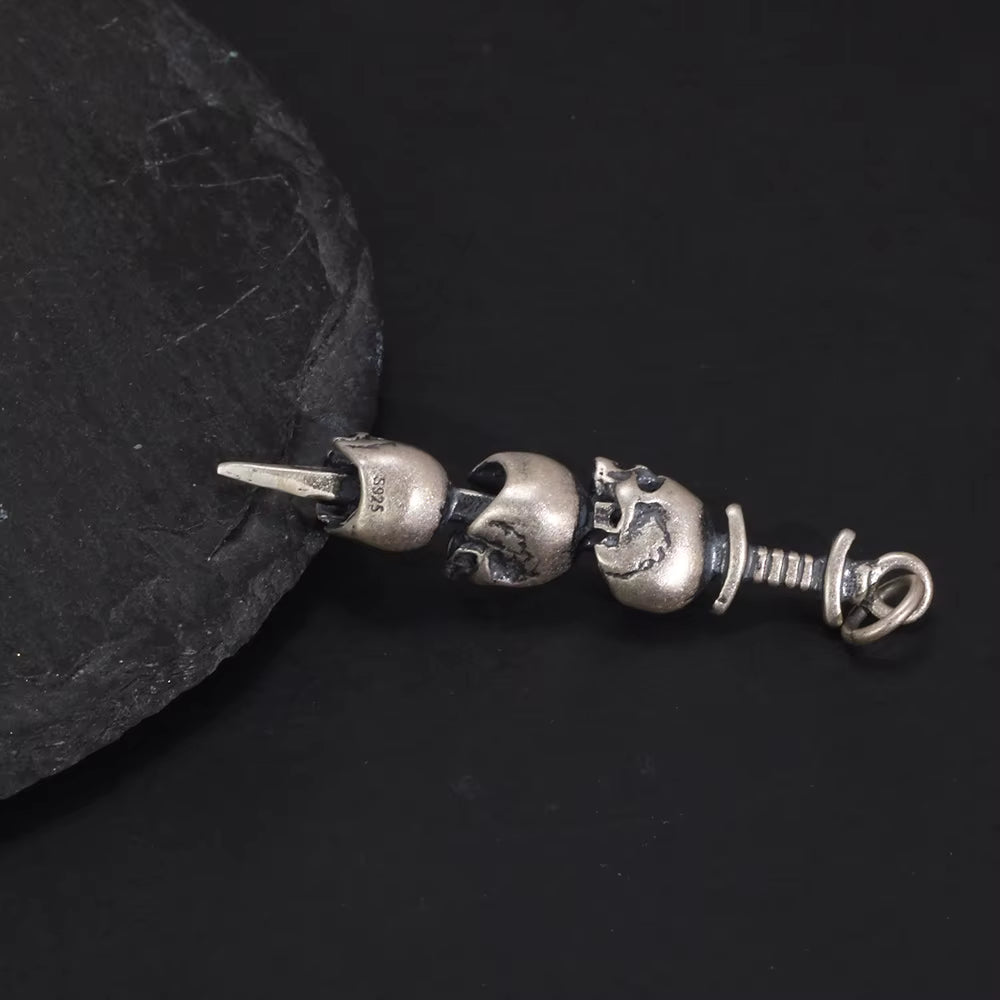 skulls pendant sterling silver