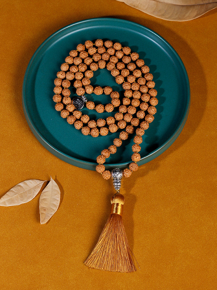 Rudraksha 108 Prayer Beads Mala Buddhist Necklace 