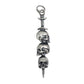 Sterling silver 3 skulls on sword pendant white background 