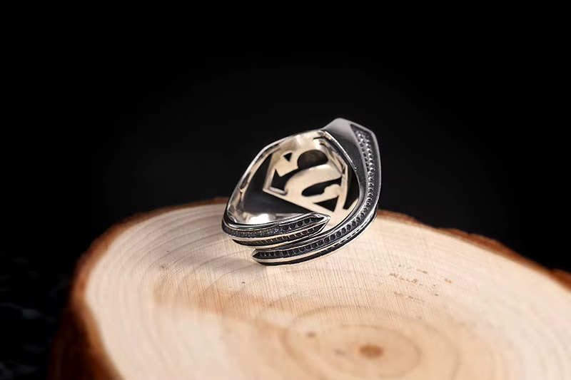 superman ring sterling silver 