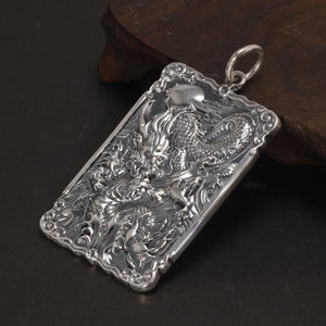 Sterling Silver Dragon Pendant ~ Amulet Necklace