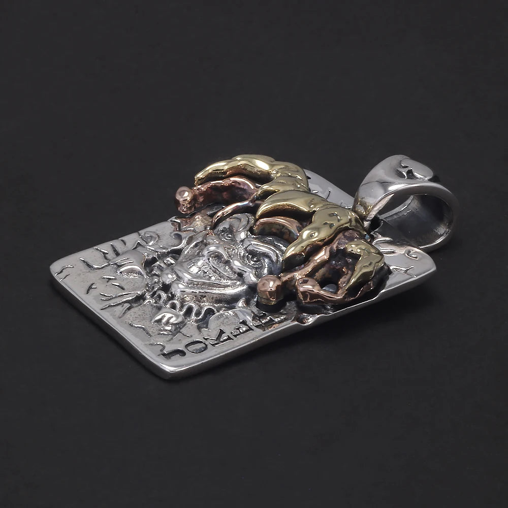 Evil jester jewelry gothic necklace