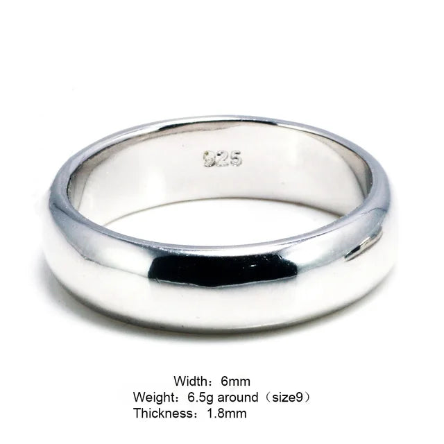 Sterling Silver Court Wedding Ring 6mm