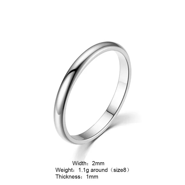 Sterling Silver Court Wedding Ring 2mm