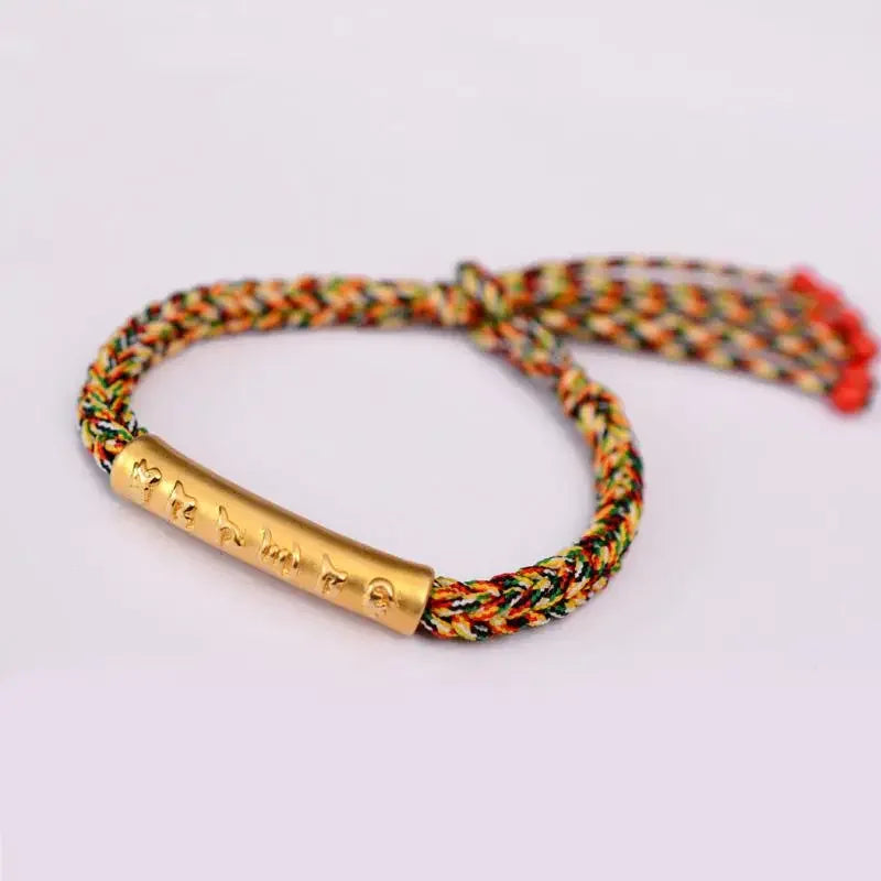 rainbow buddhist bracelet string