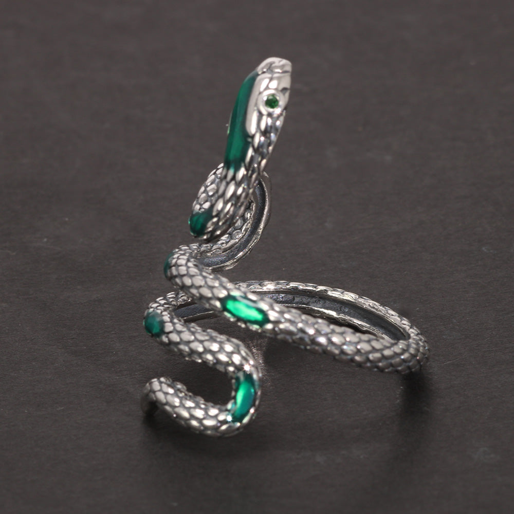 sterling silver snake ring side