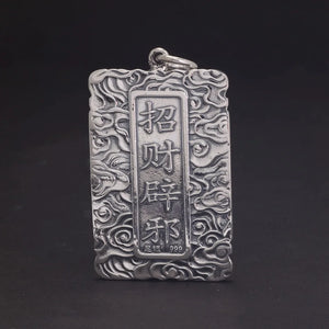 Sterling Silver Dragon Pendant ~ Amulet Necklace back