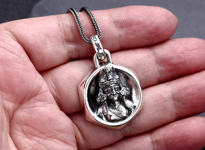 Palden Lhamo ~ Zashi Lhamo Pendant sterling silver hand