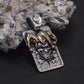 Gothic jester face necklace on playing card design