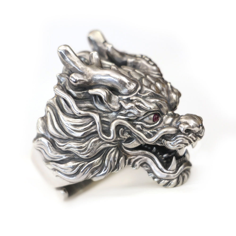 sterling silver dragon ring adjustable
