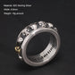 Side view of the vintage style silver skull ring