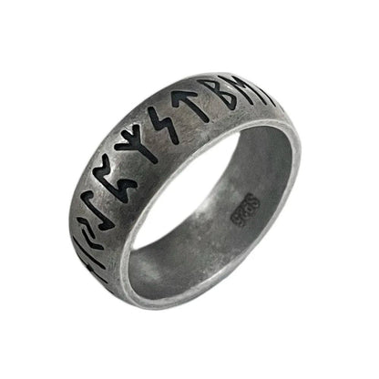 Silver Viking Rune Ring white background
