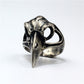 Silver Raven Skull Ring 