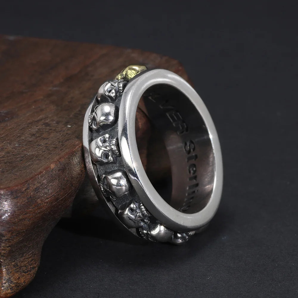 Skull jewelry for men, heavy metal ring and skull ring gift for him