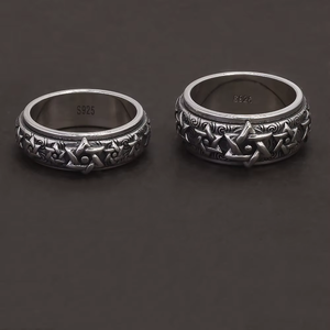 Star of David Spinner meditating ring Sterling Silver