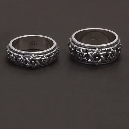 Star of David Spinner meditating ring Sterling Silver