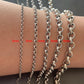 Sterling silver Rolo chain necklace on wrist