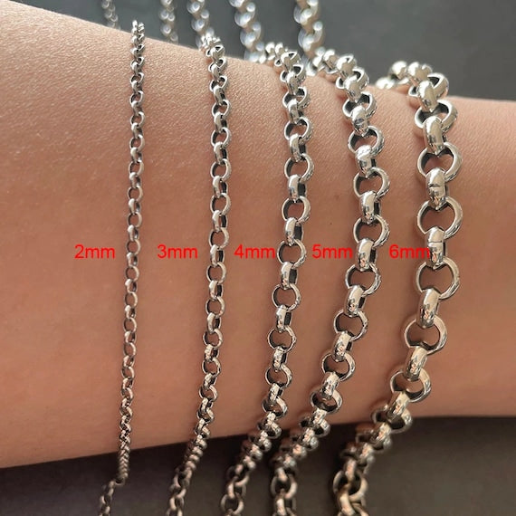 Sterling silver Rolo chain necklace on wrist