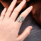Sterling silver feather ring on hand