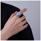 Sterling silver goddess cameo ring on a model hand finger