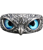 Sterling silver owl ring front