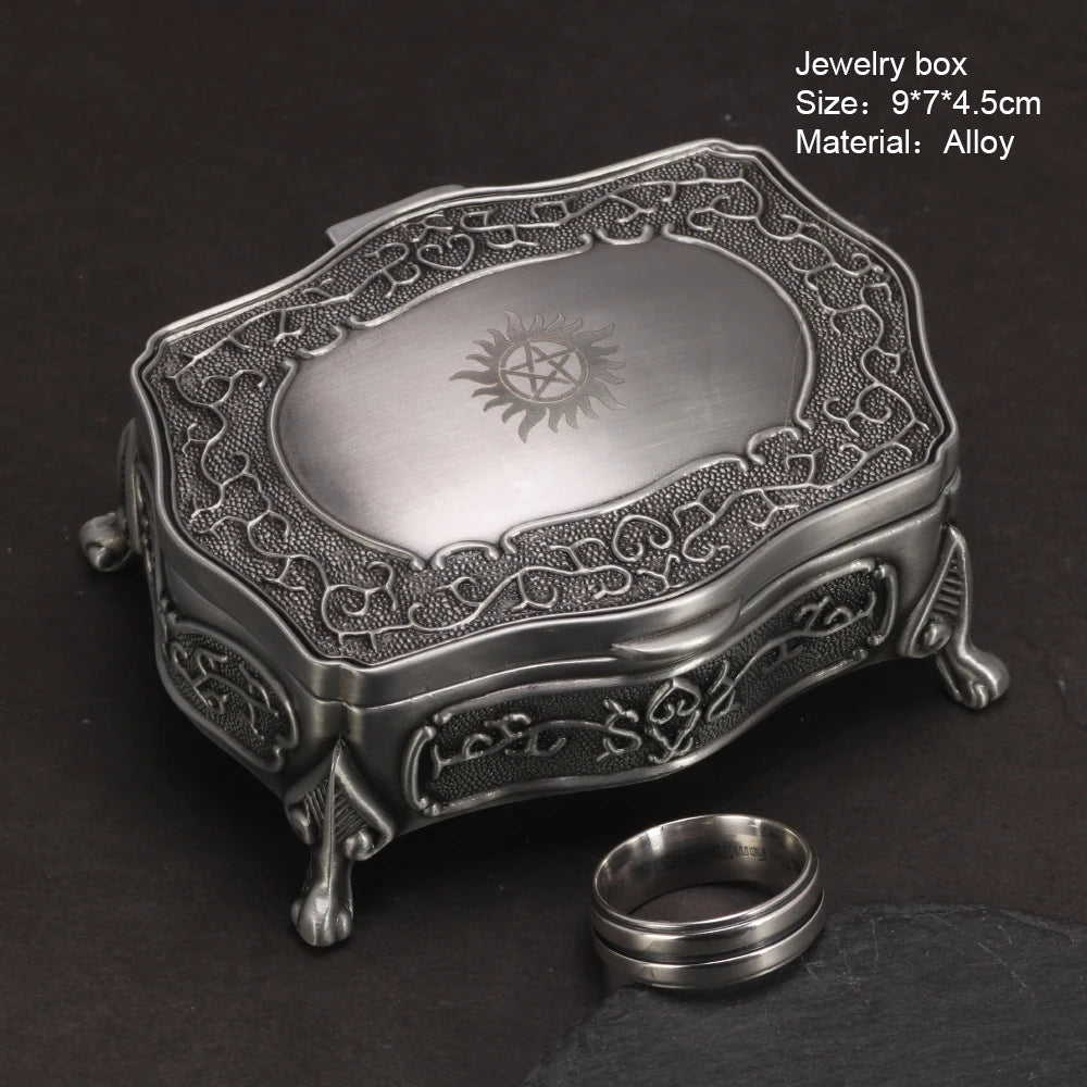 Supernatural Dean Winchester ring with a Jewelry box