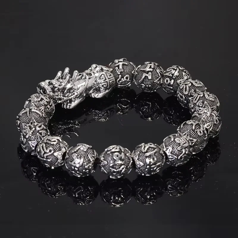 Tibetan silver mantra bracelet